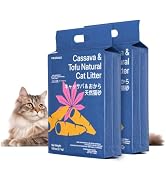 Neakasa Cassava Cat Litter with Tofu Litter, 100% Natural Lightweight Litter, Ultra Low Tracking ...