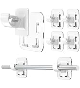 Detachable Adhesive Curtain Rod Holder - 20LB, No Drill Curtain Rod Brackets, Renter Friendly No ...