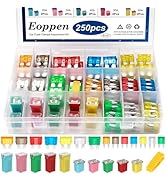 Eoppen 250Pcs Car Fuse Assortment Kit 5A 7.5A 10A 15A 20A 25A 30A Standard & Mini Car Blade Fuses...
