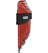 Titan 12713 Extra-Long Arm Ball Tip SAE Hex Key Set, 13 Piece , Red