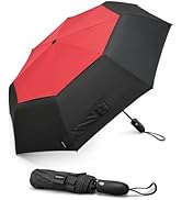 G4Free Windproof Travel Umbrellas for Rain Double Canopy Automatic Compact Umbrella with Strong F...