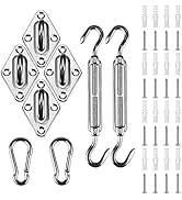 Amagenix 6 Inch Shade Sail Hardware Kit for Rectangle & Square Sun Shade Sail Installation,304 Gr...