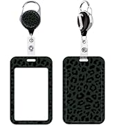 Leopard ID Badge Holder Cute Retractable Badge Holder Reel with ID Holder Reel for Keys & ID Badg...