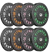 Papababe Weight Plates, 2-Inch Weights Plates Set, Floor Protective Rubber Weight Plates, 10-600l...