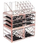 ZHIAI Makeup Organizer Acrylic Cosmetic Storage Drawers and Jewelry Display Box Transparent (Styl...