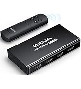 HDMI Switch 3 in 1 Out 4K@60Hz, GANA HDMI Splitter Switcher with Remote, Aluminum HDMI 2.0 Switch...