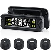 TPMS Tire Pressure Monitoring System Solar Wireless TPMS Sensor Kit Angle Adjustable Solar Powere...