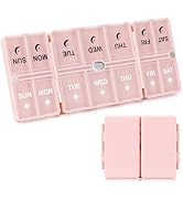FYY Weekly Pill Organizer 2 Times a Day, Magnetic Travel Pill Box AM PM with Easy Open – 7-Day Da...
