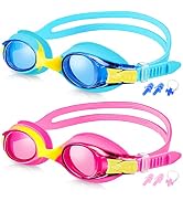 XDX Kids Swim Goggles, 4/2 Pack Kids Goggles With UV Protection, Anti Fog Swimming Goggles for Bo...