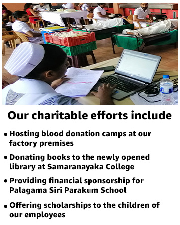 Our charitable efforts include