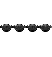 Le Creuset Enameled Cast Iron Gourmand Collection Set of 4 Mini Round Braiser, .3 qt., Matte Blac...