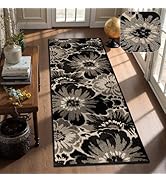 Findosom Hallway Runner Rug 2x6, Non Slip High-Low Textured Floral Washable Runner Rug with Rubbe...