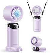 KIMMOO Handheld Portable Turbo Fan with Ice Cooler, Powerful 21000 RPM, Speed (1-199), Up to 14Hr...