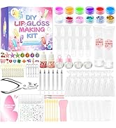 WhizToys DIY Lip Gloss Making Kit,Make Your Own Lip Glosses Set Clear Base Lipgloss Keychain Maki...
