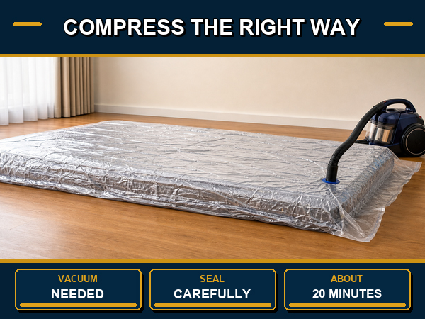 Memory Foam Mattress Vacuum Bag for Moving and Storage