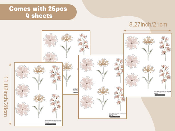 Boho Watercolor Nursery Wall Stickers