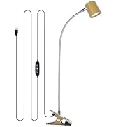 Dott Arts Desk Lamp,USB Clip On Light with 3 Color Modes,LED 10 Levels Brightness Reading Lamp, 3...