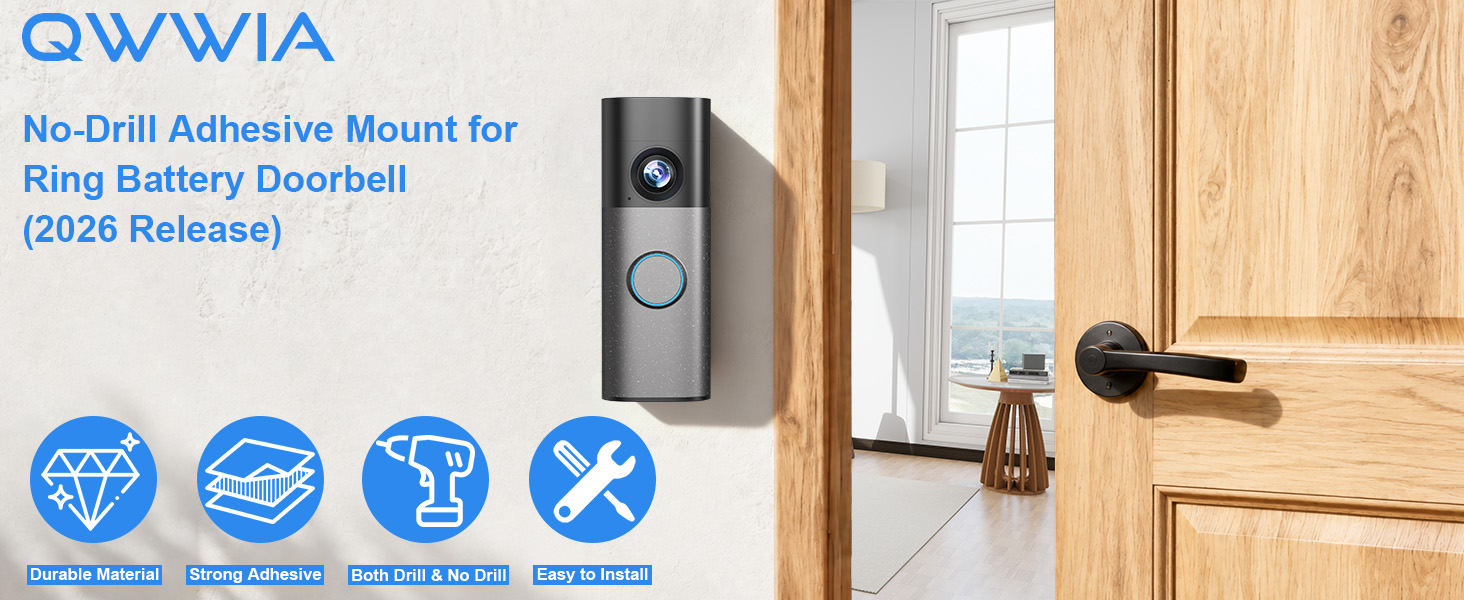 ring battery doorbell mount no drill ring doorbell mount 2026 ring doorbell holder adhesive