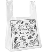 Yesland 500 Pack Plastic Bags with Handles, Clear Thank You Plastic Grocery Bags Shopping Bag, 13...