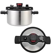 TONLEA 6 Quart Micro Pressure Cooker, Stainless Pressure Canner with One-hand Operating Glass Lid...