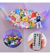 Basumee Stuffed Animal Net or Hammock with LED Light Hanging Toy Net Hammock for Stuffed Animals ...