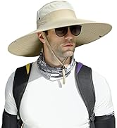 HUAMULAN 6" Super Wide Brim Sun Hats, Men and Women Bucket Hat for Fishing Hiking Garden Lawn Wor...