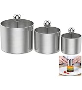 Uoymual 3Pcs Ring Molds for Cooking Stainless Steel Round Sushi Molds with Push Rod and Round Sha...