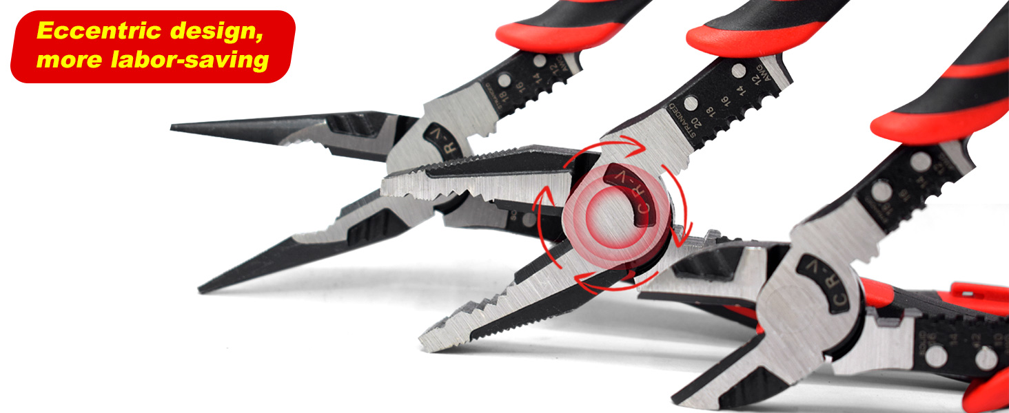 Wire Stripper Crimper Cutter Long Nose Pliers Diagonal Side Cutting Linesman Pliers