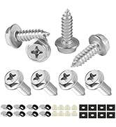 LivTee Rustproof License Plate Screws for Securing License Plates Frames and Covers on Cars and T...