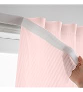 Sovtfides Sheer Curtains Pink Gauze Self-Adhesive, Privacy Light-Filter Window Blinds for Home, P...