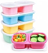 Caperci 5-Pack 8oz 2 Compartment Snack Containers with Lids, Classic | BPA-free reusable snack pa...