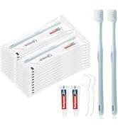 Lomgwumy Disposable Toothbrushes with Toothpaste, Travel Toothbrush Kit, Individually Packaged, L...
