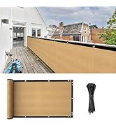 Cliselda Apartment Balcony Privacy Screen Fence, 3'x10' Privacy Fencing Shield Cover Mesh Windscr...