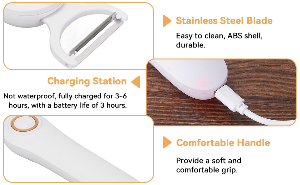USB Rechargeable Veggie Fruit Peeler