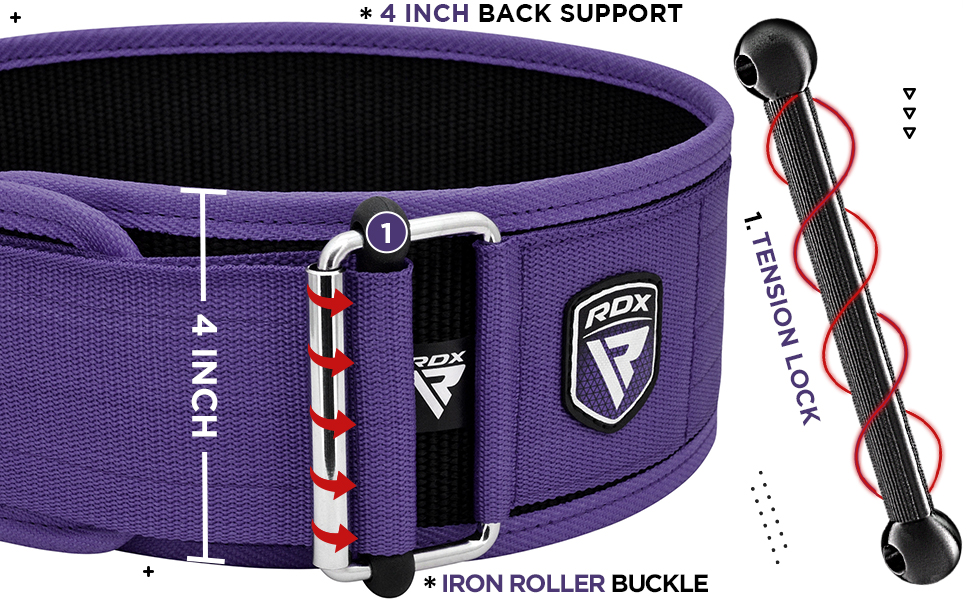 Women Weight Lifting Belt 4” Adjustable Back Lumbar Support