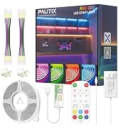 PAUTIX S-COB RGB LED Strip Light,UL-Listed COB LED 24V,Color Changing Strip Lights 20ft/6.1m,Mult...