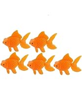 WNHNO 5Pcs Orange Aquarium Fish Bowl Tank Artificial Floating Plastic Decor Goldfish Ornament Fis...