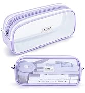KALIDI Grid Mesh Pencil Case Pen Bag Clear Case Marker Pouch Multifonction Organizer Box Transpar...