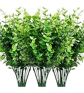 Besteek 9 Bundles Fake Plants Artificial Boxwood Greenery 63 Stems Fade Resistant Faux Plastic Pl...