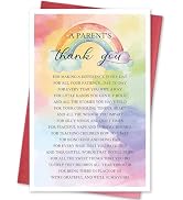 hvdler A Parent's Thank You Card, Teachers Appreciation Gifts for Kid's Teacher, Thank You Note C...