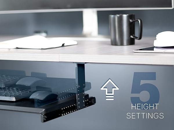 under desk mounted keyboard tray
