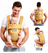 YESYBC Baby Carrier, Lumbar Support Infant Carrier (0-36M, 8-33 lbs) with Foldable Headrest Carab...