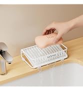 Self Draining Soap Dish, Carbon Steel Bar Soap Holder for Shower, Waterfall Design Soap Saver for...