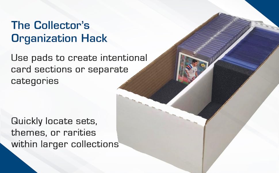 Use to organize sections, sort categories, or protect graded cards.
