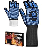 ARFNKIM BBQ Oven Gloves, 1472? 3-Layers Heat Resistant Oven Mitts Silicone Non-Slip Cooking Glove...