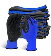 Evridwear Crinkle Latex Rubber Hand Coated Safety Work Gloves for Men Women General Multi Use Con...