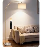 75" Arc Floor Lamp with Marble Base and Adjustable Height, Rotating Hanging Shade, Dimmable Floor...
