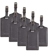 8 Pack Leather Luggage Travel Bag Tags by Travelambo