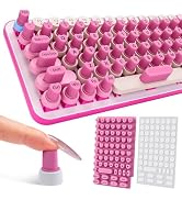 70PCS Raised Keyboard Stickers for Long Nails, Self-Adhesive Typing Keycaps | Pink, Universal Nai...