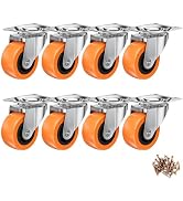 1.5 Inch Casters, ASHGOOB Caster Wheels/Casters Set of 8, 360° Swivel Universal Plate Caster Whee...